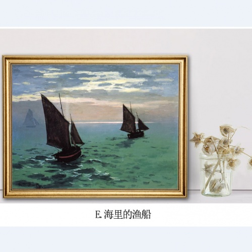 莫奈油画世界名画欧式客厅墙壁装饰画现代卧室床头餐厅饭店挂画