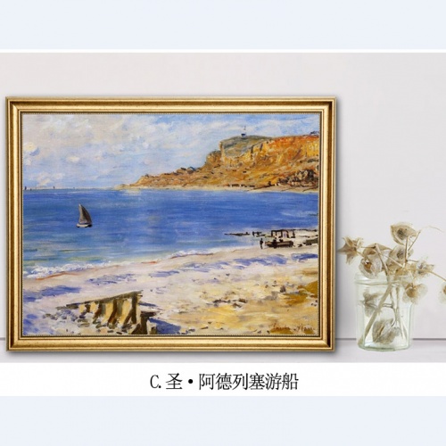 莫奈油画世界名画欧式客厅墙壁装饰画现代卧室床头餐厅饭店挂画