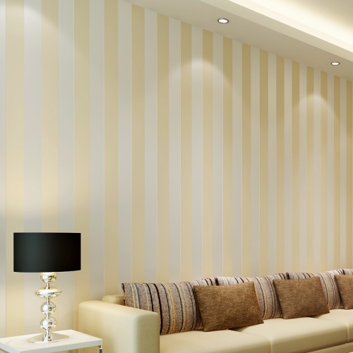 无纺布植绒壁纸 现代简约条纹壁纸 客厅卧室满铺墙纸