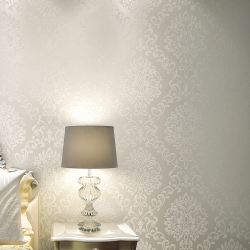 超纤欧式壁纸3D大马士革墙纸电视背景简约客厅卧室无纺布墙纸