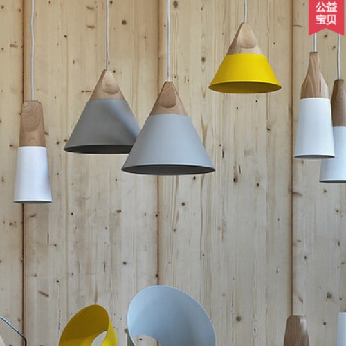 现代简约餐吊灯实木铝材北欧式宜家客厅吊灯