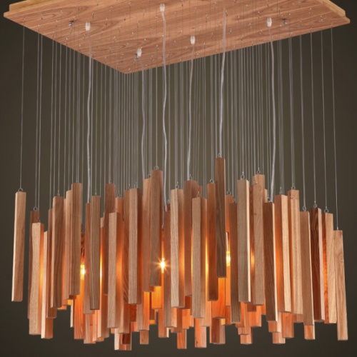 客厅灯长方形艺术吊灯具餐厅商店铺酒吧实木头创意个性吊灯