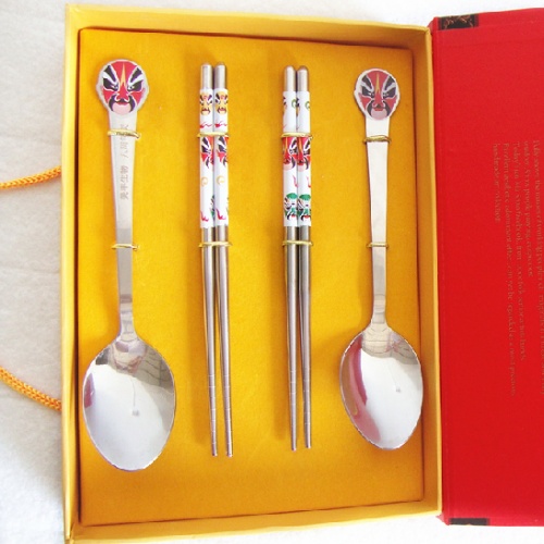 脸谱勺筷4件套餐具
