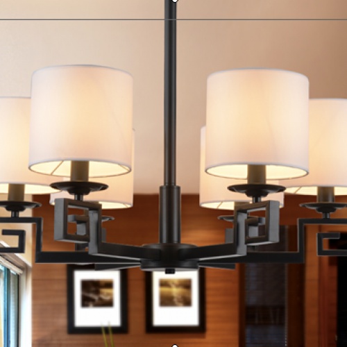 简约现代铁艺新中式吊灯客厅灯布艺餐厅灯具创意仿古时尚卧室灯饰