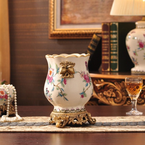 欧式陶瓷花瓶花插复古宫廷客厅家居装饰品摆件餐桌花瓶