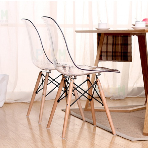 透明伊姆斯餐椅 实木扶手椅 北欧餐椅 简约时尚 后现代餐椅 欧式椅子 设计师家具 