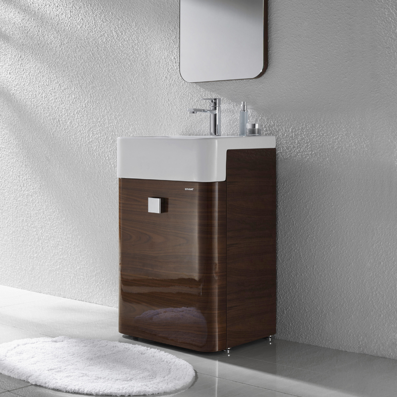 德国贝朗现代简约多层实木小户型浴室柜组合洗脸盆卫浴柜组