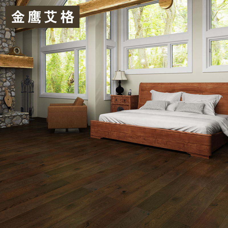 金鹰艾格地板DS002三层实木复合地板尊贵橡木实木地板美式环保