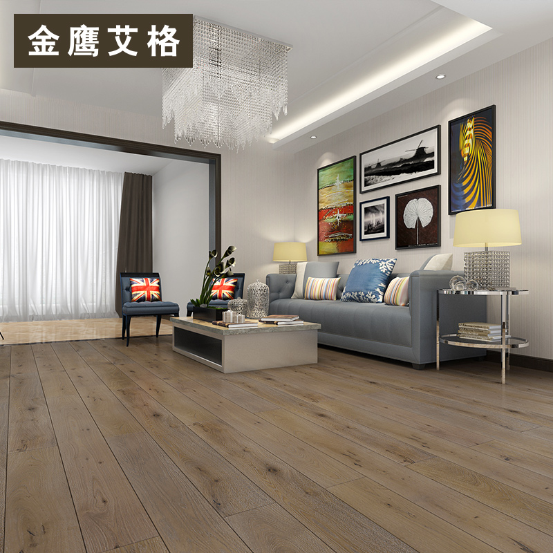 金鹰艾格地板三层实木复合地板橡木地板实木复合地板木地板DS006