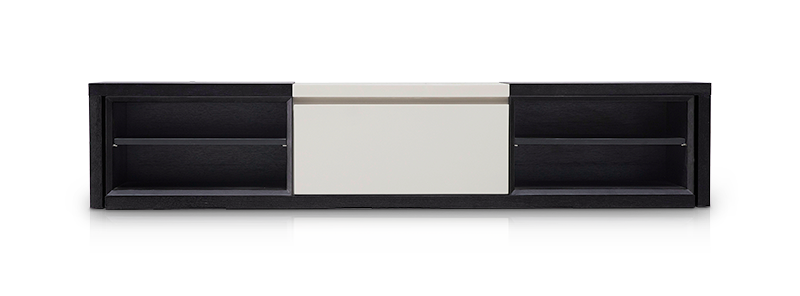 衍荣北欧风格中密度纤维板黑白色电视柜