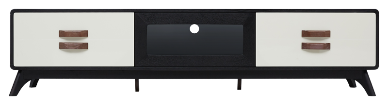 金卡简约现代黑色配白色板木结合电视柜