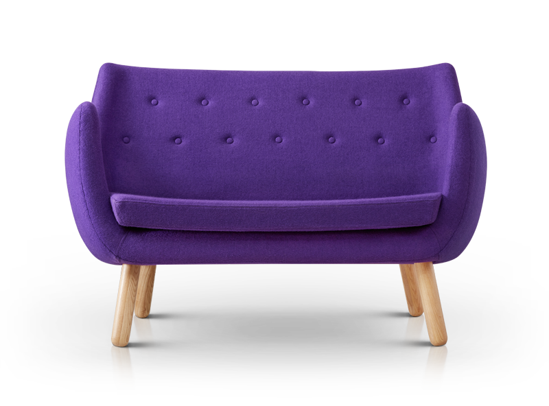 帕拉多米北欧风格羊绒面料紫色布艺沙发