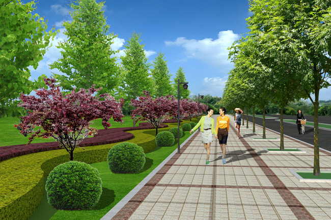 道路景观效果图