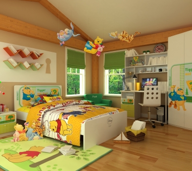 现代童趣温馨的绚丽人生儿童房